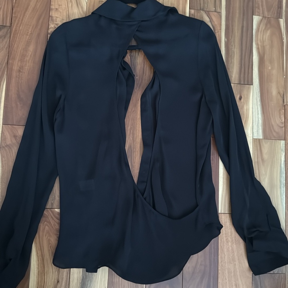 Haute Hippie Button Up Blouse With Open Back - image 2